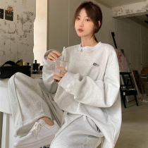 Casual Sportswear Suit Women Spring Students Han Edition Loose big code Thin Fashion Acropolis for Two Sets Tide