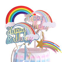 Rainbow HP Birthday Cake Decoration Link Plugin Meteorology Rainbow Color Party for Childrens Creative Plugin
