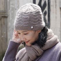 Santa cap children autumn and winter middle-aged and elderly wool cap old grandmother winter plus velvet warm mother knitted hat