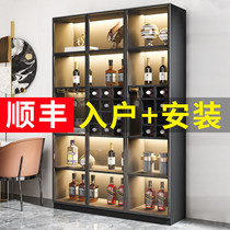 Light Extravagant Glass Wine Cabinet Display Cabinet Minima Modern Home Living Room Leaning Against Wall Shelf Upscale Red Wine Cabinet Locker