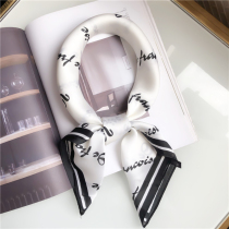 Spring and autumn Korean version of small silk scarf female letter small square towel Joker decorative professional scarf ins scarf scarf hair band