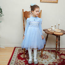 Girls Aisha Princess Dress Autumn and Winter Frozen Aisha Clothes Sweater Dress Bottom Skirt Veil Skirt Petit Skirt Birthday