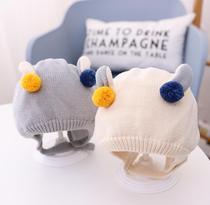 Winter hats autumn and winter infants wool caps children boys babies baby caps cute and super cute 0-1-year-old tide