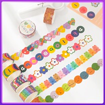 Controlled love digital flower shaped tape Small fresh collage mark decorative tape DIY bear salt series