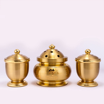 Pure copper wire drawing furnace heart Jing Pan incense burner incense powder Cup for incense burner for incense set Buddhist supplies