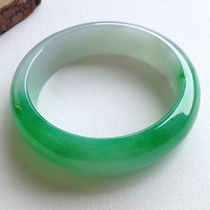 Natural Myanmar old pit floating flower jade bracelet Positive circle Yang Green Ice species Chaise jade bracelet Childrens jade