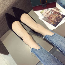 Hong Kong Tide Card 2022 New Pointy Flat Heel Single Shoes Women Fashion 100 Hitch Soft Bottom OL Working Shoes Work Shoes