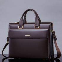 Large Capacity Business Handbag Mens Bag Briefcase Mens Multi-story Bull Leather Bag Official Bag Lawyer Bag Men Business Bag Thick