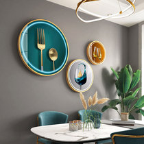 Round restaurant decorative painting high-end light luxury wind dining room hanging painting modern simple atmosphere Hall dining table wall murals