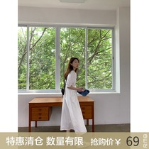 5siss 2021 summer new vintage French niche dress tight V-neck skirt fairy Super fairy