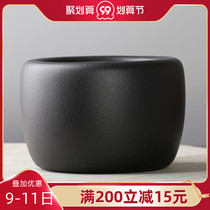 Taiwan Lubao ceramic slag square Zen wind black tea wash large pen wash water water square tea slag can pour tea tea tea set