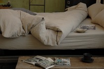 {Washed cotton bedding four-piece set-Light Khaki} - Straight Man Studio