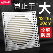 Submarine large diameter floor drain 12 15cm shower outdoor Tianyang platform stainless steel 110 pipe sewer deodorant