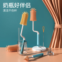 baby bottle brush baby bottle wash brush nipple brush straw brush cleaning brush silicone set 360 degree rotation