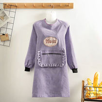 Aprons for men and women family long sleeve coat cotton adult cooking work clothes kitchen oil-proof fashion