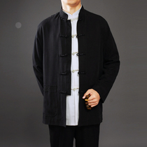 100 Forong High-end Black Mens Done Coats National Clothing Big Code China Wind Mens Coats Dads Dads