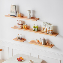 Punch-free solid wood partition wall shelf wall hanging living room TV wall shelf bedroom wall board