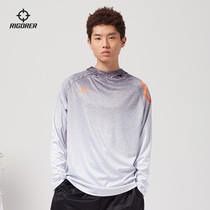 Associates 2021 new basketball sports competition training running basket warm-up casual gradient color Lianhood long sleeve T-shirt