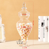 Defective clearance European transparent glass bottle glass candy jar glass bottle marshmallow glass glass bottle