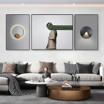 Post-modern light luxury living room decorative painting triple painting abstract fashion figure mural sofa background wall painting