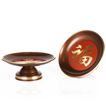 Pure copper Taiwan for Buddha fruit plate Buddha front water supply fruit plate fruit plate for the God of Wealth word copper for Buddha plate Buddhist supplies