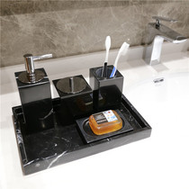  Nordic style marble bathroom set Five-piece toiletries storage cup Cotton swab tank brushing cup Mouthwash cup