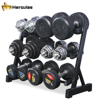 Home Commercial Fitness Room Fitness Equipment Professional Three Exercise Bell Frame Hexagonal Round Adjustable Dumbbells Display Shelf