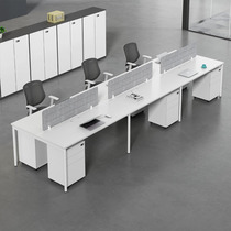 St Aud Staff Desk Simply Modern White Double Face-to-Face Six-Person Desk Combination