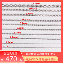 304 Stainless Steel Round Beads beads Beads Necklace CHAIN CURTAINS CHAIN Pendant Lantern Silver Color Ball Chain DIY Accessories