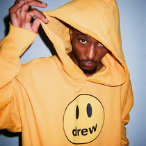 Draw smiley face niche Tide brand high street loose hip hop hem destroy couple men and women same yellow hooded sweater