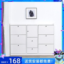 17cm ultra-thin shoe cabinet Nordic simple modern home-saving space foyer cabinet Door ultra-narrow large-capacity shoe cabinet