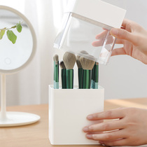 Desktop makeup brush storage box dressing table transparent dustproof pen holder lipstick eyebrow eyeliner brush box