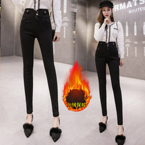 Plus velvet leggings womens magic pants wear winter new high-waisted small black pants casual slim stretch leggings