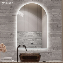 Yishare Arches Type Backlit Bathroom Mirror Led with lamp wall-mounted smart toilet mirror Handwashing stand Dresser Dresser