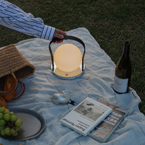 NICEONE rechargeable table lamp outdoor camping portable lamp three-color dimming wireless touch bedroom bedside lamp ins wind