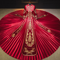 Xiuhe clothing 2021 new bride wedding Chinese wedding dress pleated skirt Xiuhe kimono summer Chinese style wedding dress