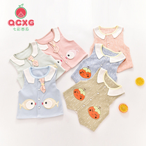 Baby vest newborn 3 outer wear waistcoat 0 Early Childhood 6 female baby small vest thin horse clip Spring and Autumn Winter