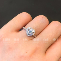 D Color Mosanstone Drill Ring 1 Carat Classic Love Ring Inlaid Drill Heart-shaped Simulation Drill Pure Silver Courseman Wedding Wedding