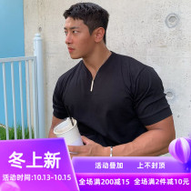 Muscle Fitness Short Sleeve Male Brothers Outdoor Training Business Sports Male High-Bomb Quick Dry polo Cedar Leisure T-shirt