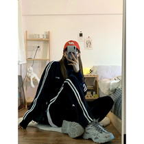 DREAM SEVEN77 Velvet Cardiff Jacket Casual Pants Two Sports Suit Women 2021 Autumn New