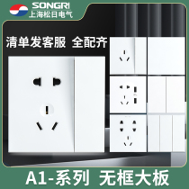  Shanghai Songri switch panel A1 large board one single control 16A high-power household switch one open five-hole plug