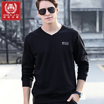 New mens spring and autumn sweatshirt male long sleeve T-shirt V collar jacket head blouse cotton-knitted sweatshirt undershirt