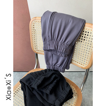 Xiao Xijia) early autumn velvet sweatpants womens loose toe casual pants thick thin Joker lantern pants