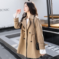 2022 new classic temperament double-row buckle frock double cuffs Loose Wind Suit Woman Spring Autumn Small Sub Jacket Tide