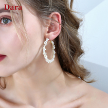 Daila 925 silver needle exaggerated circle temperament earrings female simple fashion atmospheric trend Joker ear ornaments