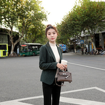 Herringbone small blazer womens long-sleeved 2020 new autumn and winter small wool short suit top