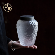 Drink Chinese-style transparent glass sealed tea cans boutique high-end household scented tea moisture-proof storage jars storage jars