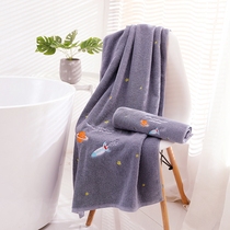 Net red bath towel household cotton absorbent quick-drying towel three-piece set cute cotton Womens towel large oversized