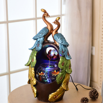 Fish tank living room fountain desktop home small round creative aquarium lazy super white glass ecological landscaping