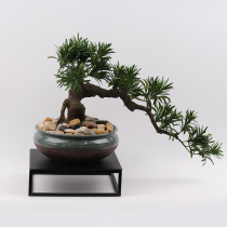 New Chinese style simple simulation welcome pine decoration Hotel front desk green plant decoration Model room Club soft decoration